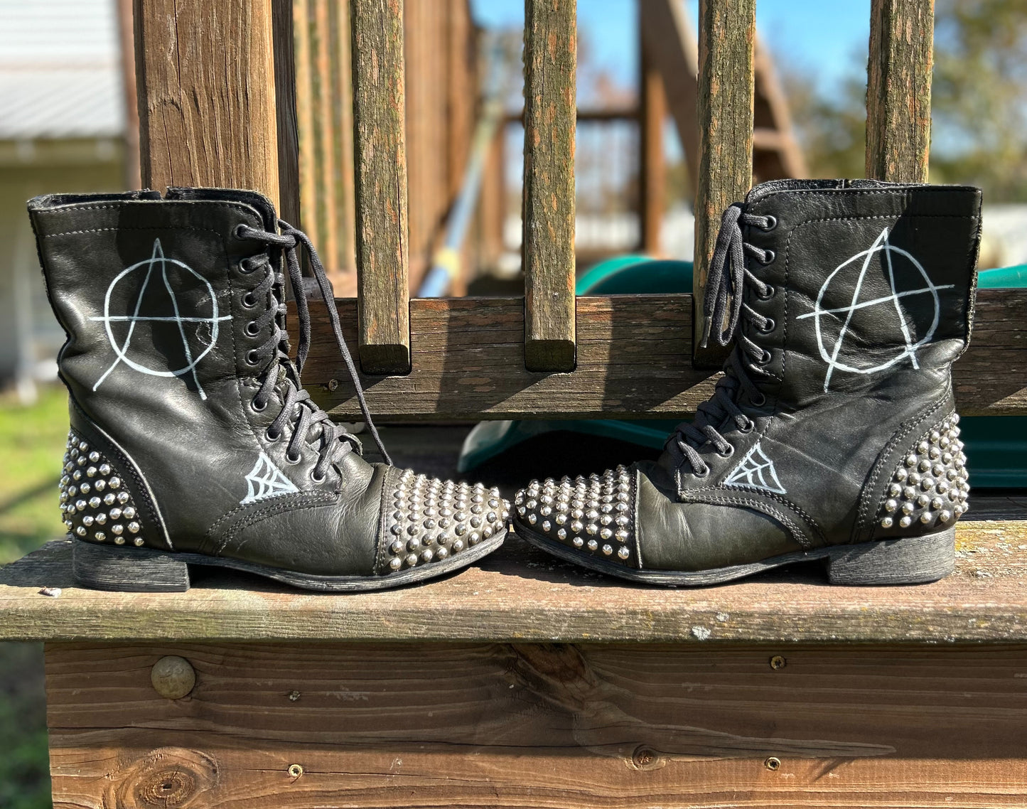 Studded boots (W Sz 9)